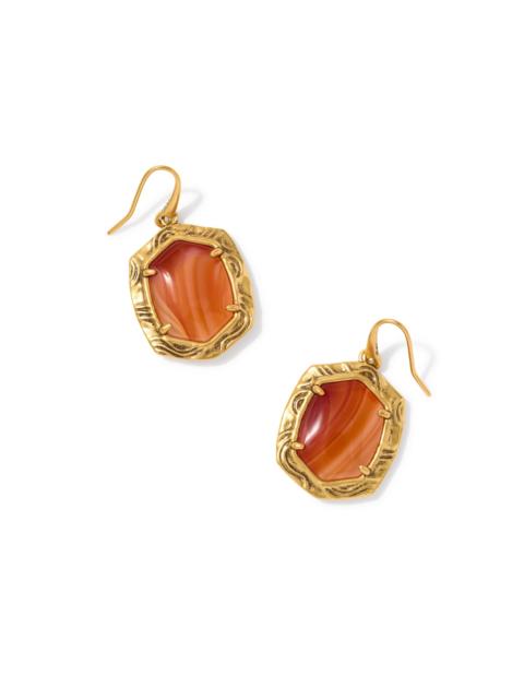 KENDRA SCOTT Tiger Striped Daphne Vintage Gold Drop Earrings