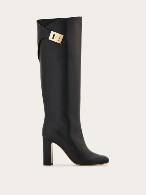 FERRAGAMO Knee high boot with Hug buckle detail