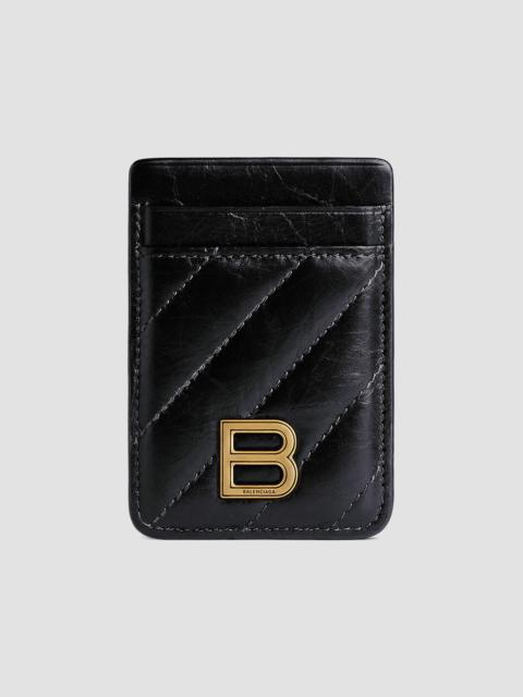 BALENCIAGA Women's Crush Magnet Card Holder - Black