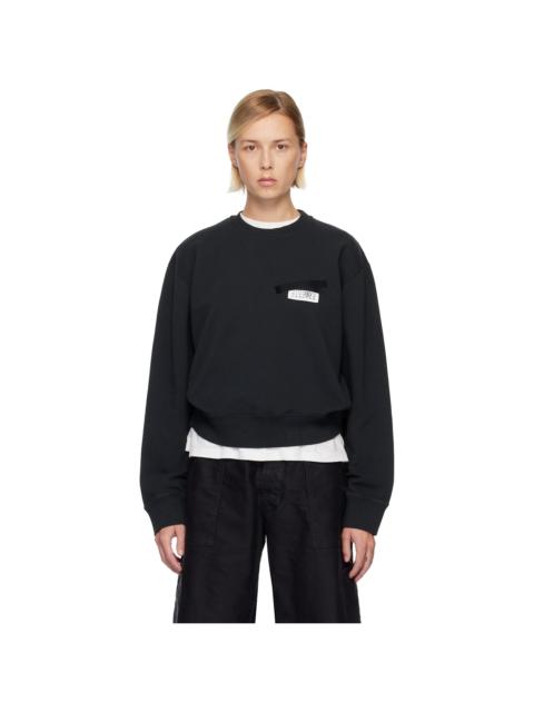 MM6 Maison Margiela Black Taped Patch Sweatshirt