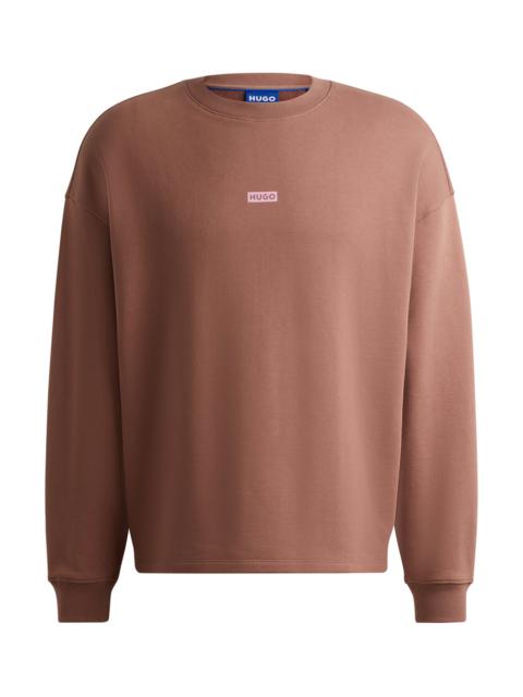 HUGO COTTON-TERRY SWEATSHIRT WITH LOGO PRINT