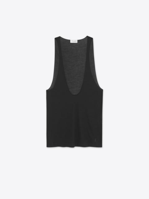 SAINT LAURENT cassandre tank top in silk jersey