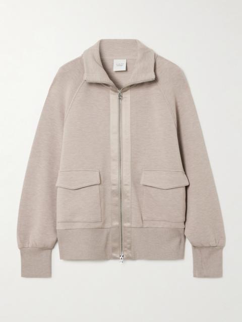 VARLEY Roxbury Satin-trimmed Doublesoft Zip-up Sweatshirt