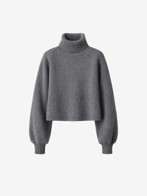 The Frankie Shop Elly Balloon Sleeve Turtleneck Sweater - Grey
