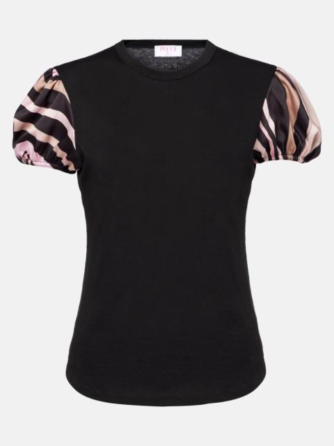 PUCCI Iride satin-trimmed cotton top