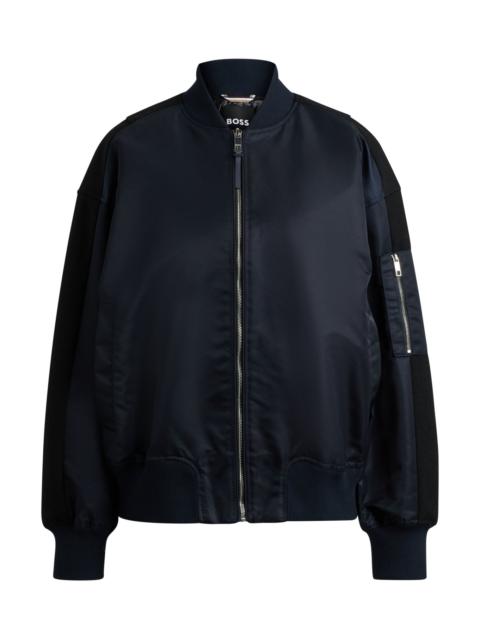 BOSS WATER-REPELLENT BOMBER JACKET WITH ZIPPED SLEEVE POCKET