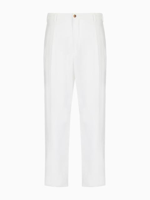 Two-dart trousers in silk-blend twill