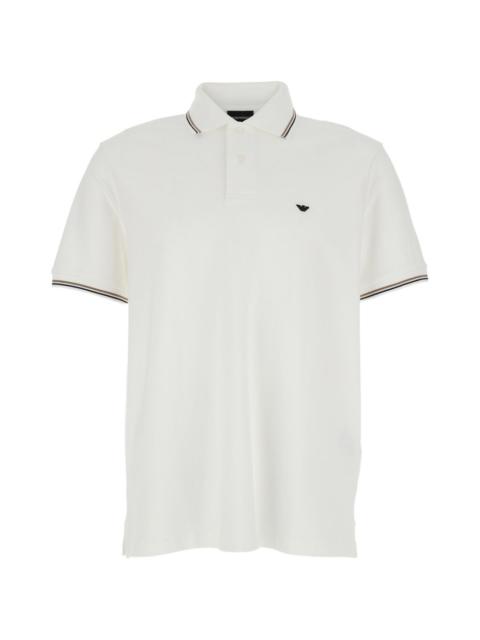 EMPORIO ARMANI emblem trim polo shirt