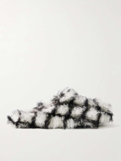 Fussbett Sabot Checked Shearling Slippers