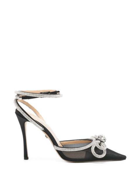 MACH & MACH Mach & Mach Double Bow Ankle-strap Heeled Pumps