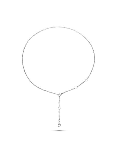 STONE AND STRAND LAB-Created Silver Double Rolo Pivot Chain