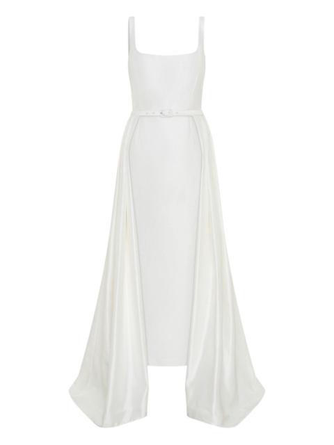 NICHOLAS Isaline belted overlay midi dress