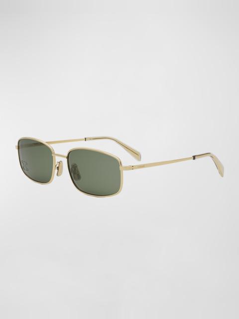 Embellished Triomphe Metal Rectangle Sunglasses