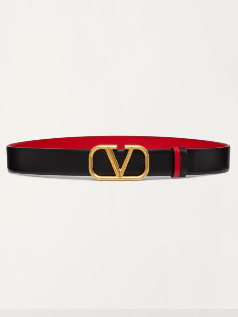 Valentino REVERSIBLE VLOGO SIGNATURE BELT IN GLOSSY CALFSKIN 30 MM