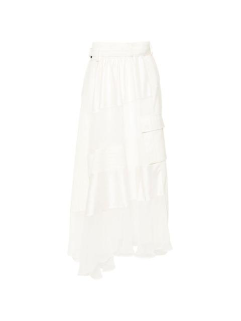 asymmetric panelled skirt