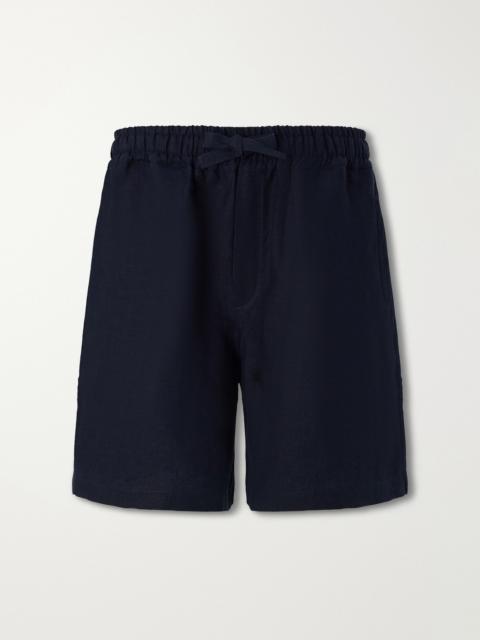 SAMAN AMEL Straight-Leg Linen Drawstring Shorts