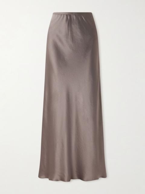 LESET Barb satin maxi skirt Taupe