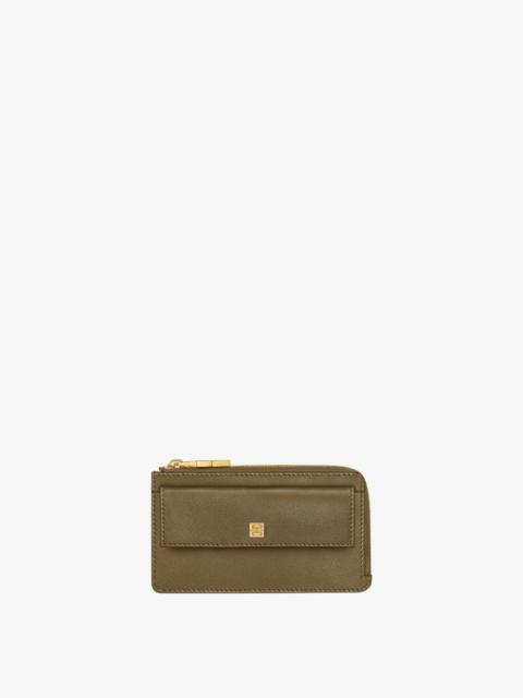 Givenchy 4G ZIPPED CARD HOLDER IN GRAINED LEATHER