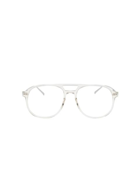 SAINT LAURENT logo-debossed pilot-frame glasses