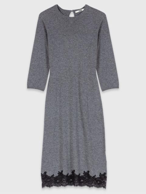 maje Dress with lace panel