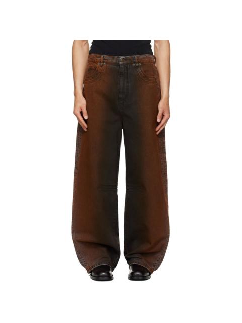EGONLAB Black & Orange Overscaled Jeans