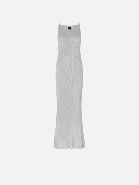 PINKO SLEEVELESS DRESS IN METALLIC RIBBED KNIT