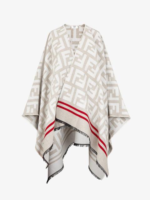 FENDI Multicolor wool and silk poncho