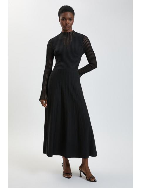 KAREN MILLEN Viscose Blend Filament Knit Midi Dress