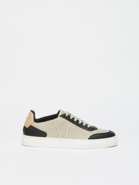 Max Mara TABA Straw and leather sneakers