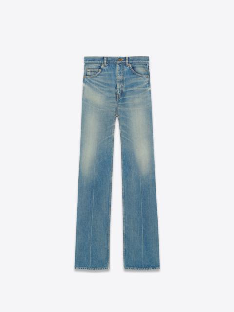 SAINT LAURENT 70's flared jeans in medium blue denim
