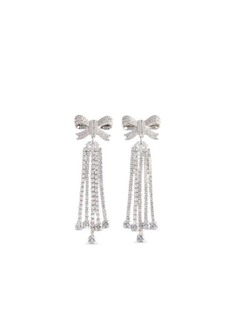 self-portrait crystal bow-motif earrings