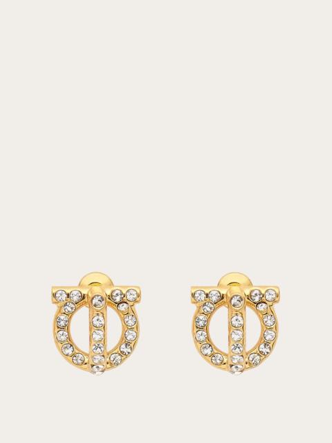 FERRAGAMO Gancini 3D earrings with crystals