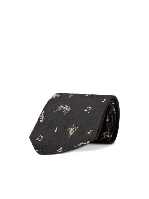 RRL by Ralph Lauren musical-motif silk tie