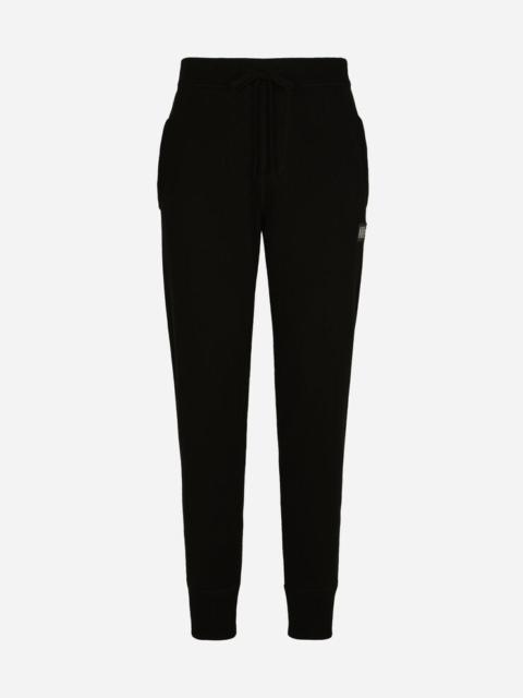 Wool and cashmere knit jogging pants