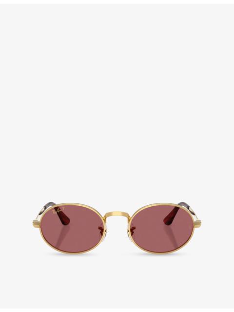 Ray-Ban RB3931 Oval-Frame Metal Sunglasses