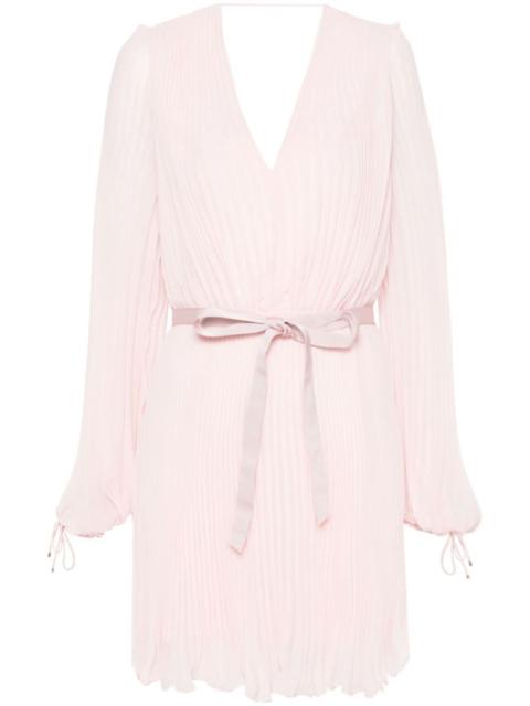 fully-pleated chiffon mini dress
