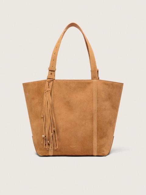 Golden Goose 24/7 East West Bag in camel-colored suede with fringes