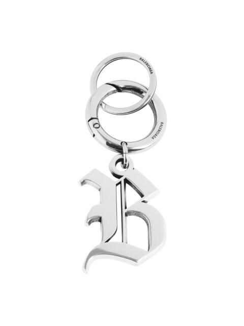 BALENCIAGA Men's Melrose B Keychain - Antique Silver