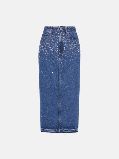 Alessandra Rich DENIM SKIRT WITH HOTFIX