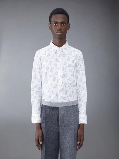 Thom Browne Straight Fit Pc L/s Shirt in Medium Paisley Printed Poplin