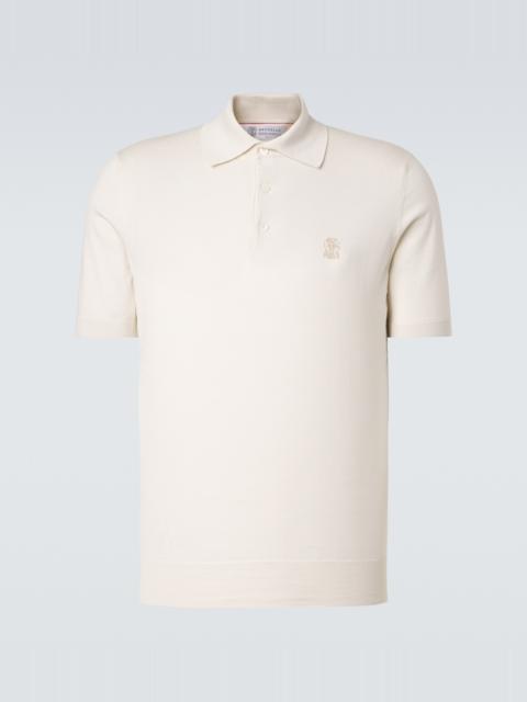 Brunello Cucinelli Logo cotton piqué polo shirt