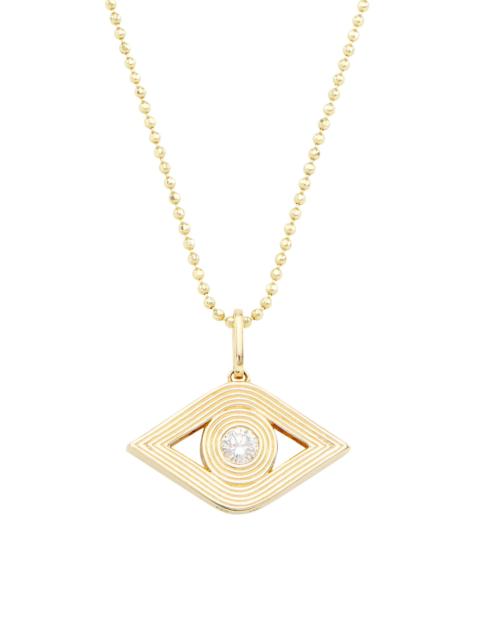 SYDNEY EVAN Women's 14K Yellow Gold & 0.19 TCW Diamond Evil Eye Pendant Necklace