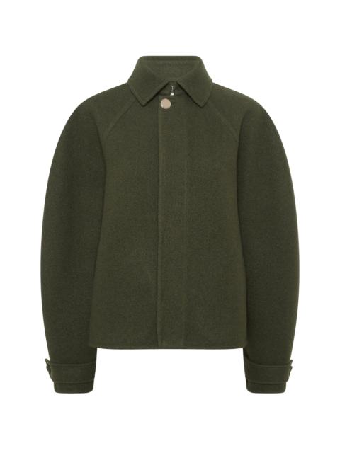 GABRIELA HEARST Ombu Cocoon Jacket in Deep Olive Cashmere Felt