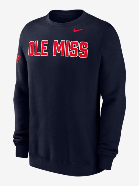 Nike Ole Miss Club Fleece Men's Nike College Crew-Neck Sweatshirt
