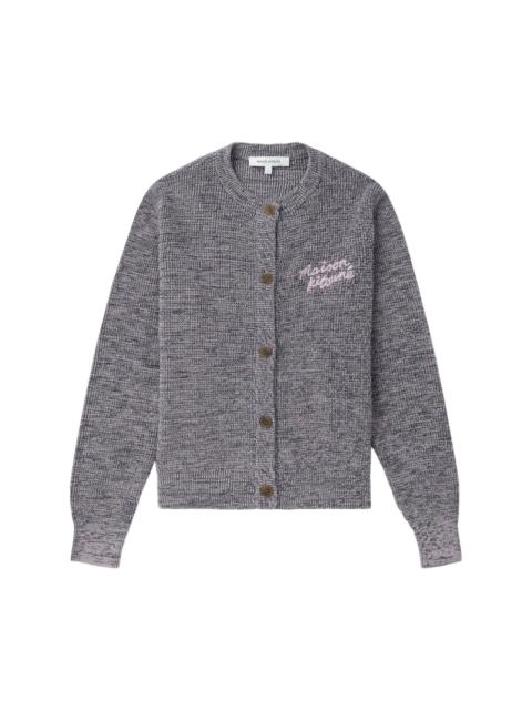 logo-emboidered cotton cardigan