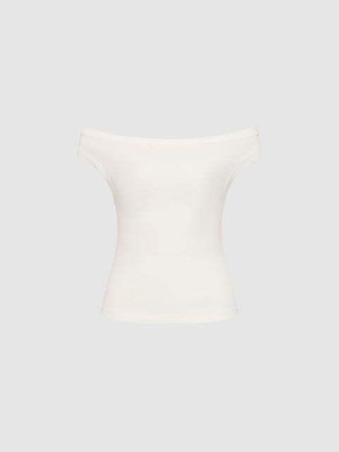 ST. AGNI Organic Cotton Off Shoulder Top - White