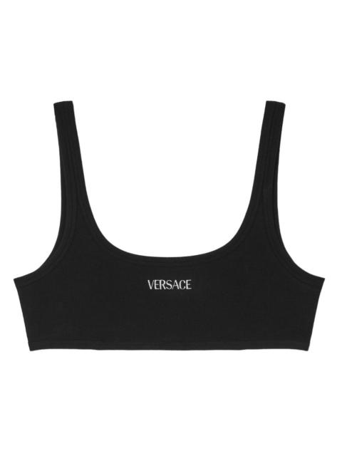 VERSACE embroidered-logo top