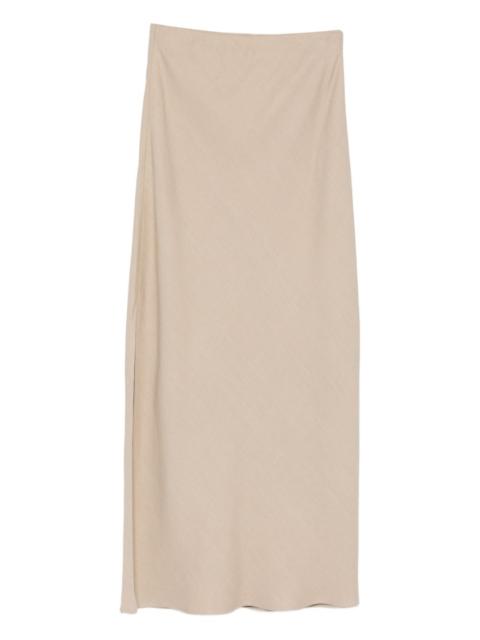 Brunello Cucinelli side slit straight skirt