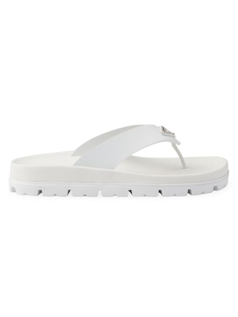 Prada Women's Rubber Thong Sandals - White