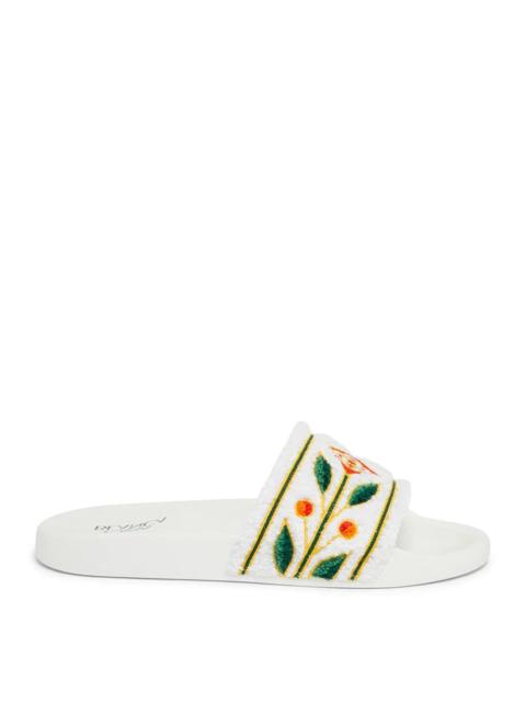 CASABLANCA CASABLANCA WOMEN Embroidered Terry Slider White